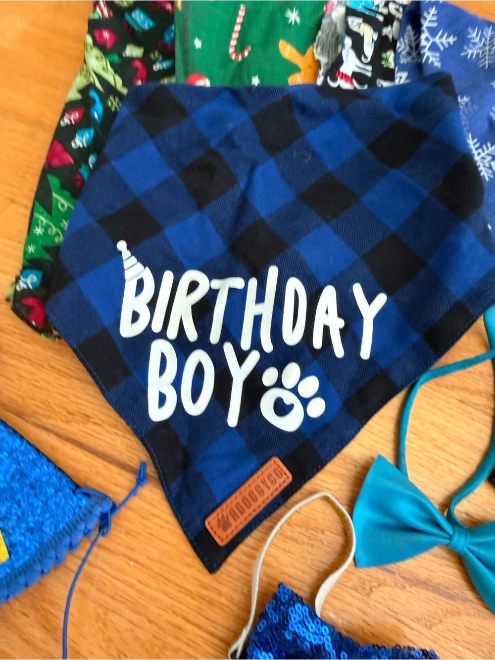 Dog Bandana, Tuxedo , Bow Ties & Birthday Accessory Lot
